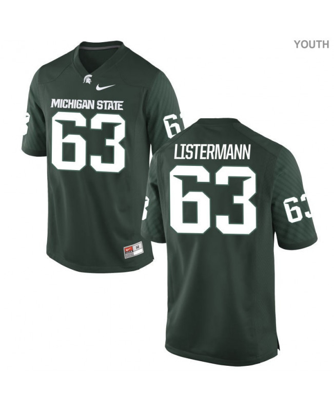 Youth Michigan State Spartans #63 Noah Listermann NCAA Nike Authentic Green College Stitched Football Jersey BO41T31ZM